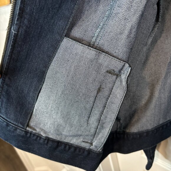 Style & Co Women's Dark Denim Full Zip Snap Collar Jean Jacket, Size Large - Picture 8 of 10